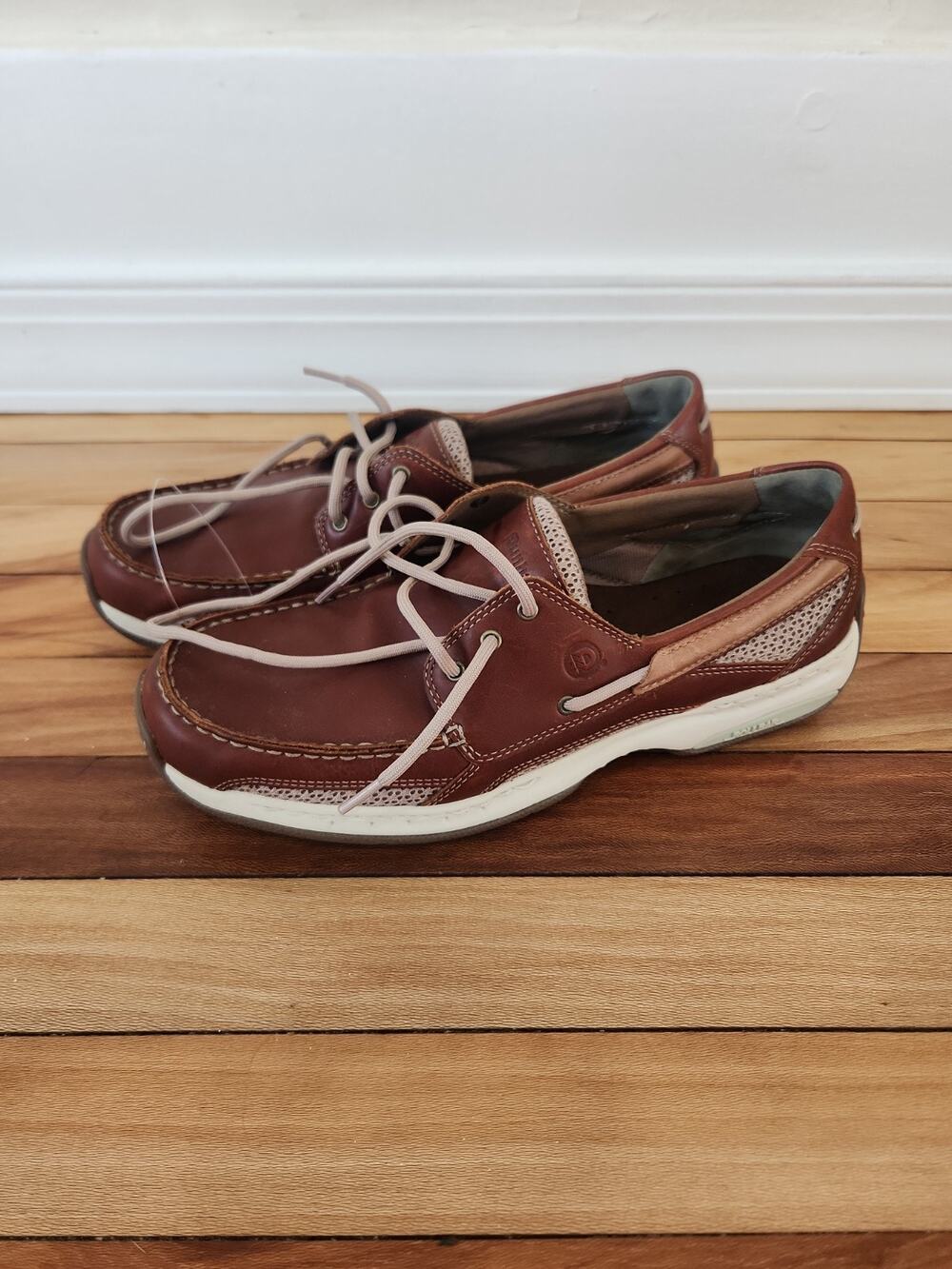 Dunham Leather Boat Shoe Brown Size 10 Slip On Comfort